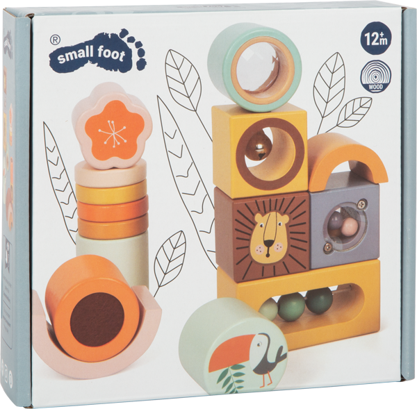 Wooden Safari Explorer's Sensory Tactile Sound Building Blocks