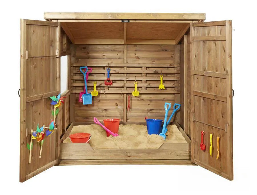 Large Wooden Sheltered Sandpit Playhouse